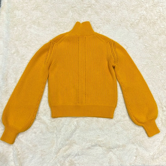 SOLD French Connection Wool Blend Mockneck Yellow Knit Sweater - Picture 4 of 4